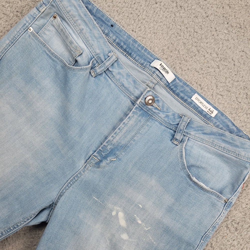 Kensie Jeans Womens Size 12/31 Effortless Ankle Mid Rise Light Wash distressed
